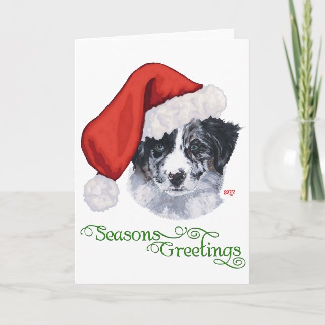 Border Collie Jul Helgkort (Framsida)