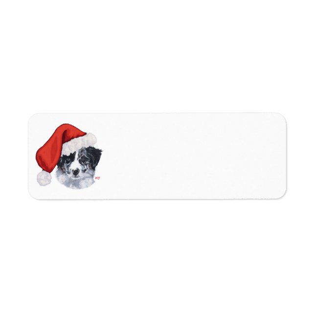 Border Collie Jul Returadress Etikett (Framsidan)