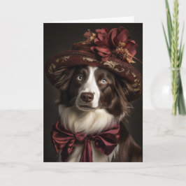 Border Collie Jul Viktoriansk Hund Helgkort