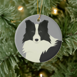 Border Collie Julgransprydnad Keramik