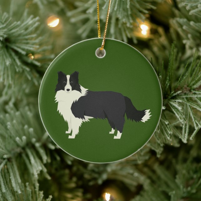 Border Collie julgransprydnad Keramik (Träd)