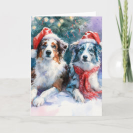 Border Collie julhälsningskort Helgkort