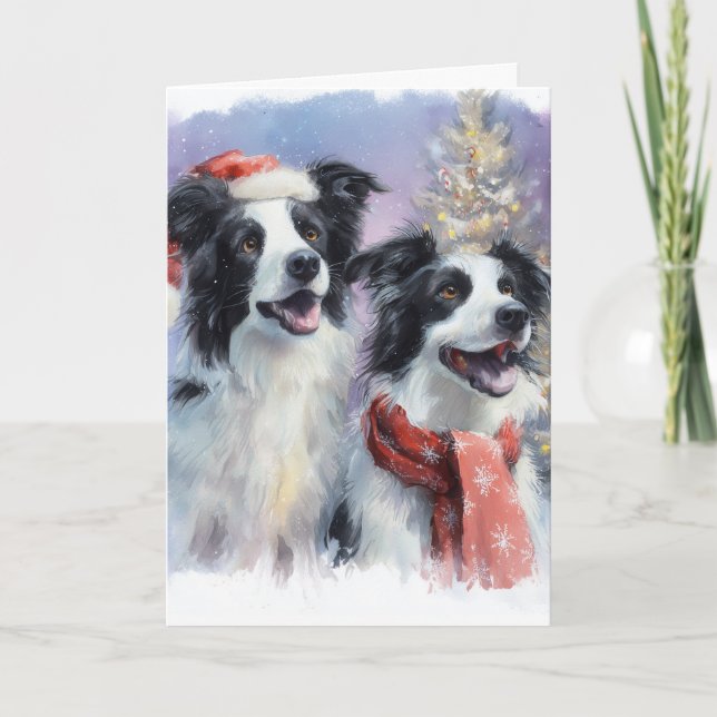 Border Collie julhälsningskort Helgkort (Framsida)