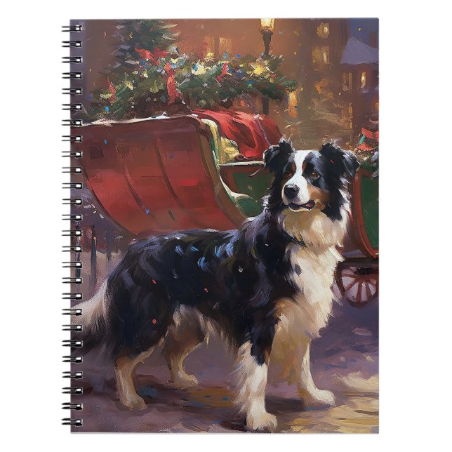 Border Collie Julhögtiden Anteckningsbok (Framsidan)