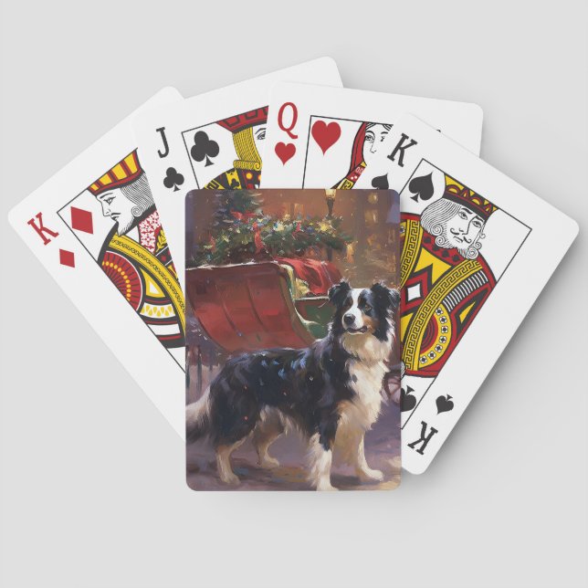 Border Collie Julhögtiden Casinokort (Baksidan)