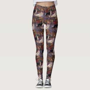Border Collie Julhögtiden Leggings
