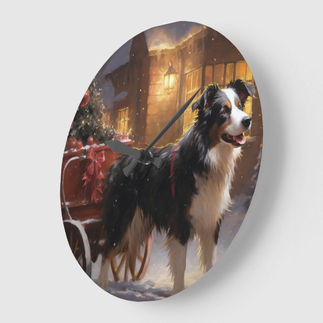 Border Collie Julhögtiden Stor Klocka (Vinkel)