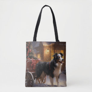 Border Collie Julhögtiden Tygkasse