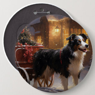 Border Collie Julhögtidssäsong Knapp