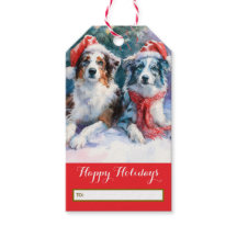 Border Collie julklappsetikett