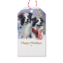 Border Collie julklappsetikett