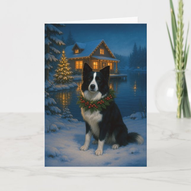 Border Collie Julkort Helgkort (Framsida)