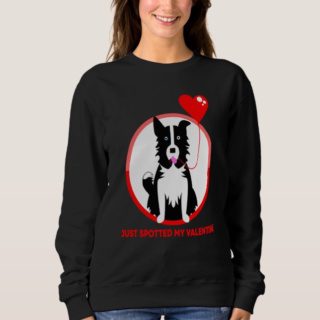 Border Collie Just spotted my Valentine T Shirt (Framsida)