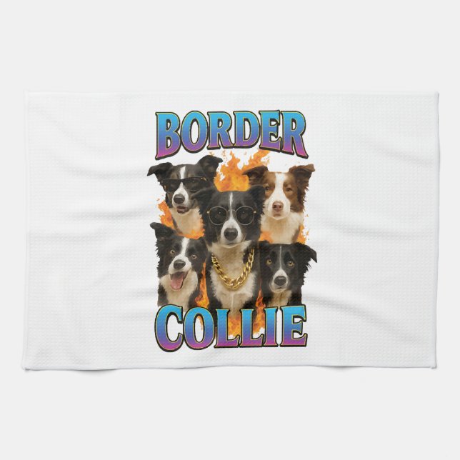 Border Collie-kopia Kökshandduk (Horisontell)