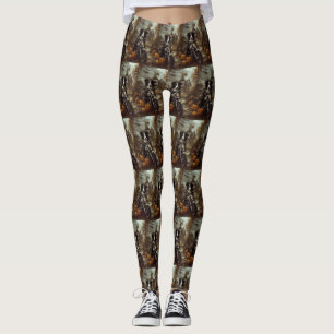 Border Collie Kör Motorcykel Halloween Skräckinjag Leggings