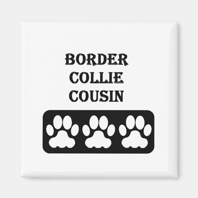 Border Collie Kusin Magnet (Framsidan)