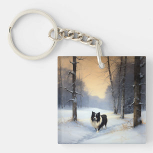Border Collie Låt det snöa jul