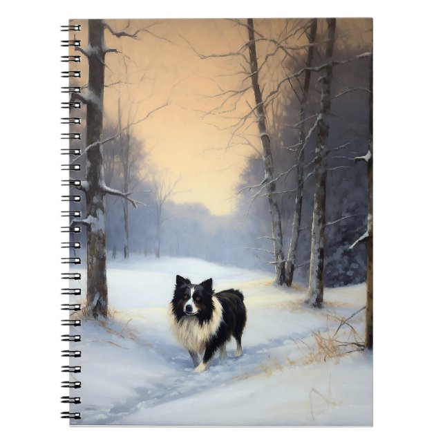 Border Collie Låt det snöa jul Anteckningsbok (Framsidan)