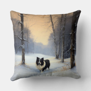 Border Collie Låt det snöa jul Kudde