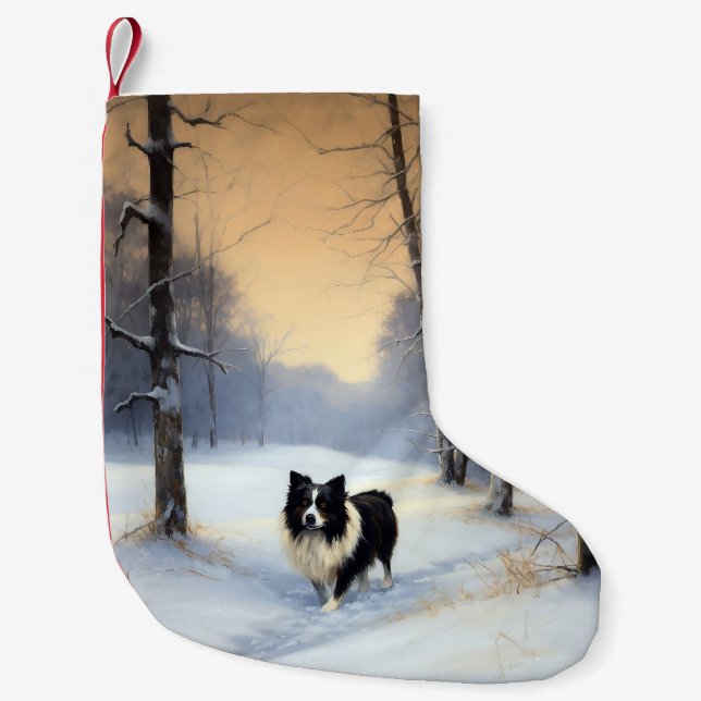 Border Collie Låt det snöa jul Liten Julstrumpa (Framsidan)