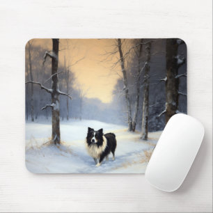 Border Collie Låt det snöa jul Musmatta