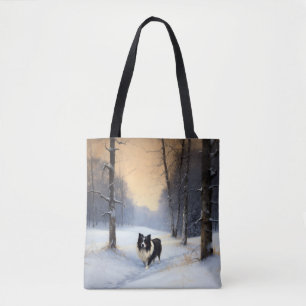 Border Collie Let It Snow Jul Tygkasse