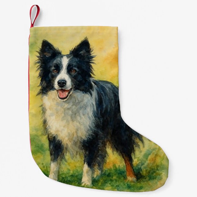 Border Collie Liten Julstrumpa (Framsidan)