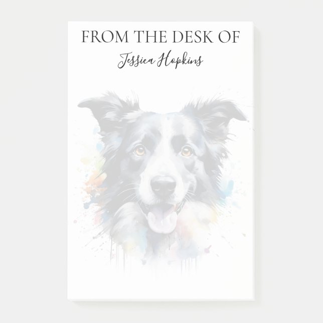 Border Collie Lover Monogrammed Dog Post-it Block (Framsida)
