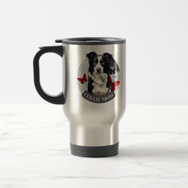Border Collie Mamma Mugg – Kaffepresentkopp för hu (Vänster)