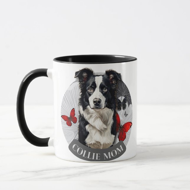 Border Collie Mamma Mugg – Kaffepresentkopp för hu (Vänster)