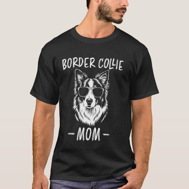 Border Collie Mamma Rolig Border Collie T Shirt (Framsida)