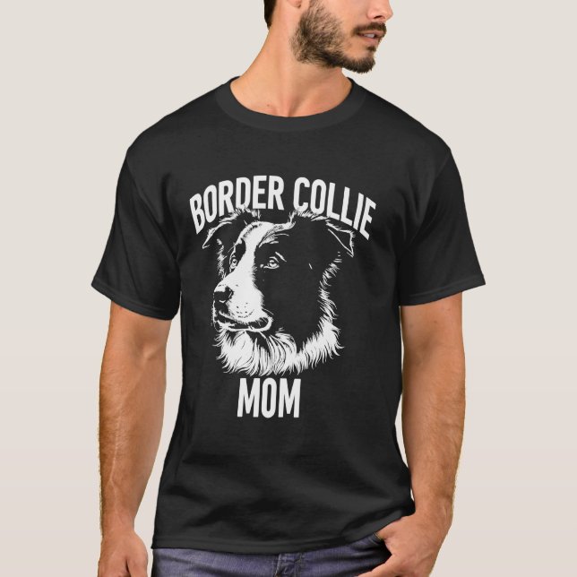 Border Collie Mamma T Shirt (Framsida)