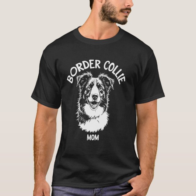 Border Collie Mamma T Shirt (Framsida)
