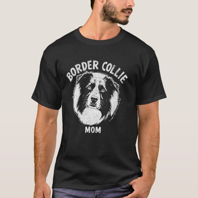 Border Collie Mamma T Shirt (Framsida)