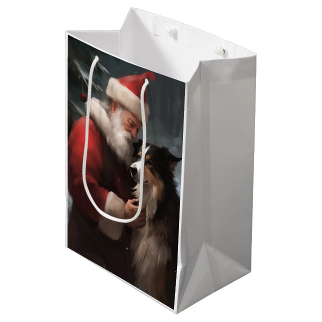 Border Collie med Tomte Festlig jul (Framsidan Vinklad)