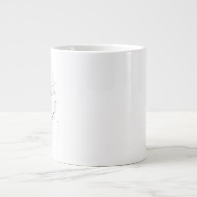 Border Collie Mugg – Handritad bläckhund Kaffe Mug Jumbo Mugg (Framsidan)