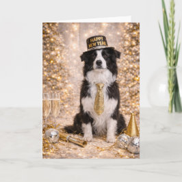 Border Collie Nyårskort – Gott Nytt År Hund Helgkort