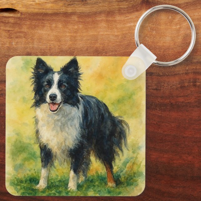 Border Collie Nyckelring (Baksida)