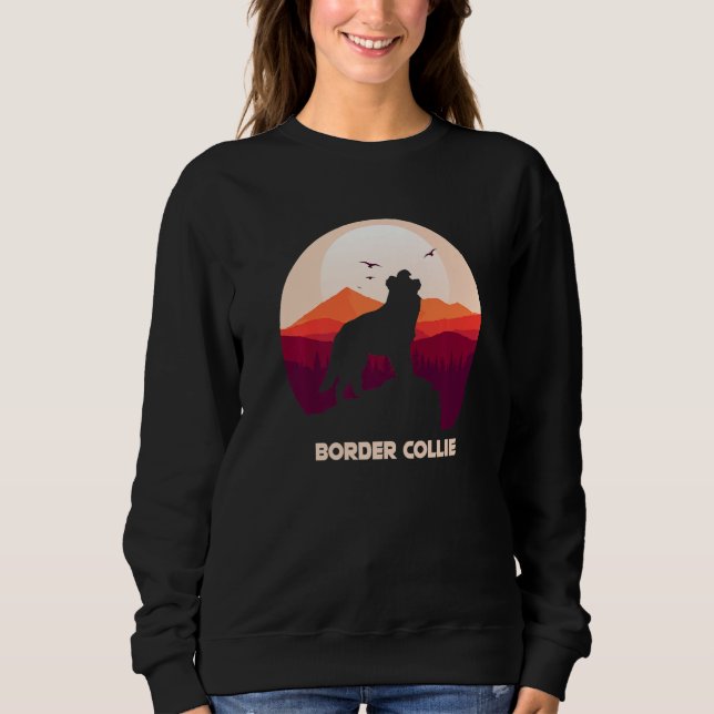 Border Collie och Mountain Premium T Shirt (Framsida)