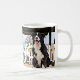 Border Collie on the beach Kaffemugg