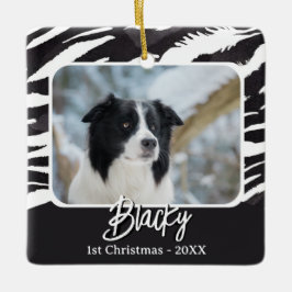 Border Collie Päls Mönster Foto 1:a julen Julgransprydnad Keramik
