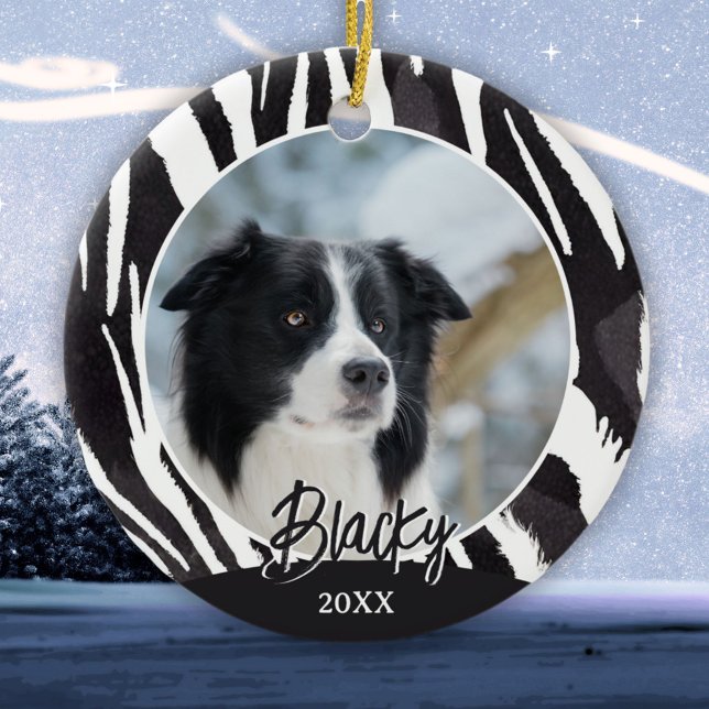 Border Collie Päls Mönster Foto Jul  Julgransprydnad Keramik (Skapare uppladdad)