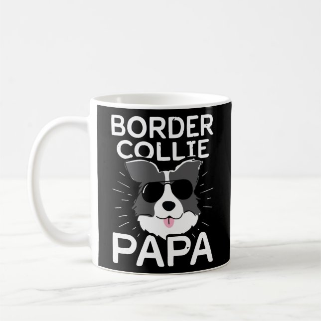 Border Collie Papa Funny For Dog Lovers Father's Kaffemugg (Vänster)