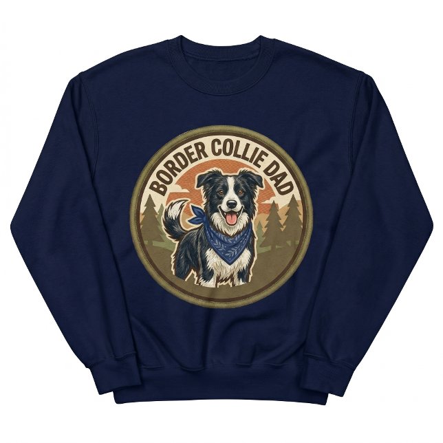 Border Collie Pappa Crewneck | Hundpappa Present V Lång Ärmad Tröja (Skapare uppladdad)