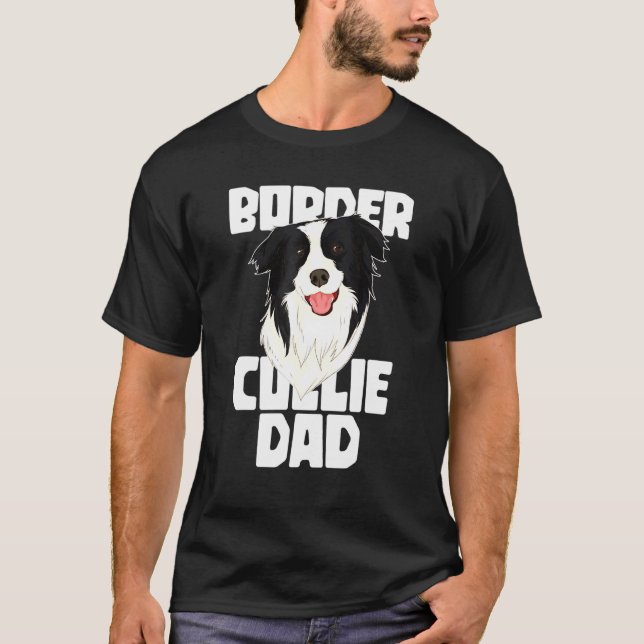 Border Collie Pappa Hund Fars Dag Border Collie 1 T Shirt (Framsida)