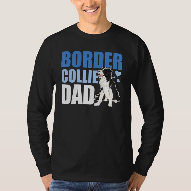 Border Collie Pappa Hund Fars Dag Border Collie T Shirt (Framsida)