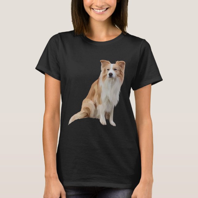 Border Collie Red T Shirt (Framsida)