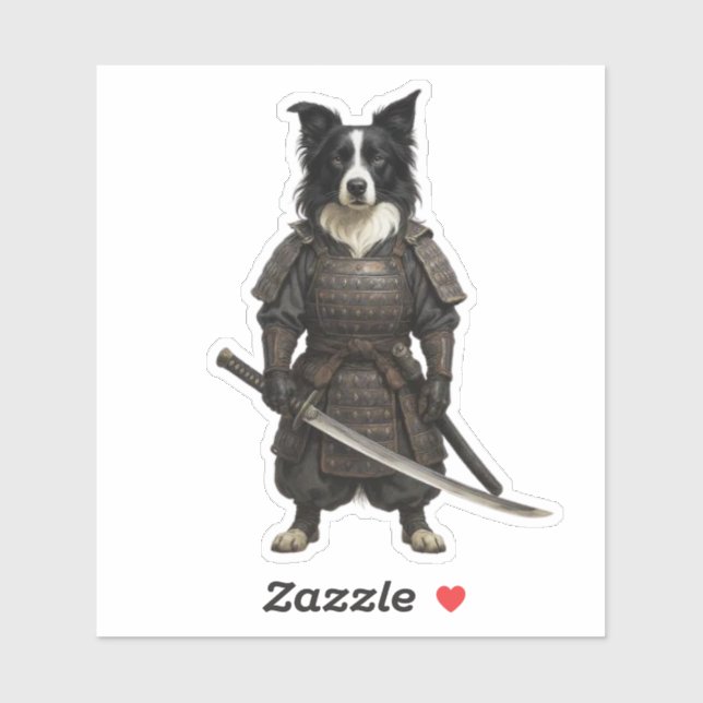 Border Collie Samurai Klistermärken (Ark)