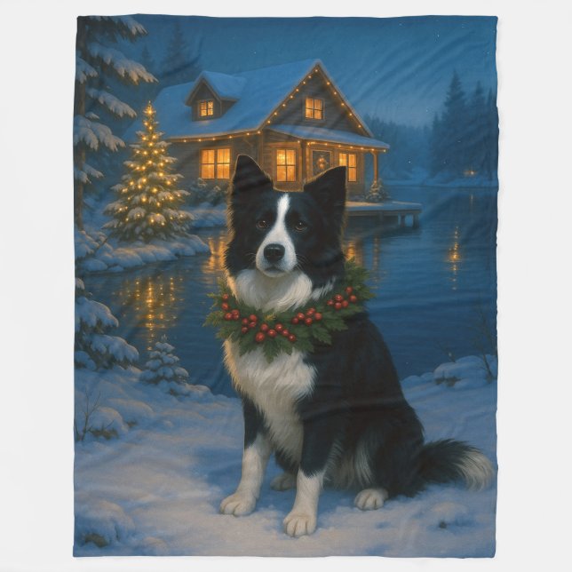 Border Collie Semester  Fleecefilt (Framsidan)