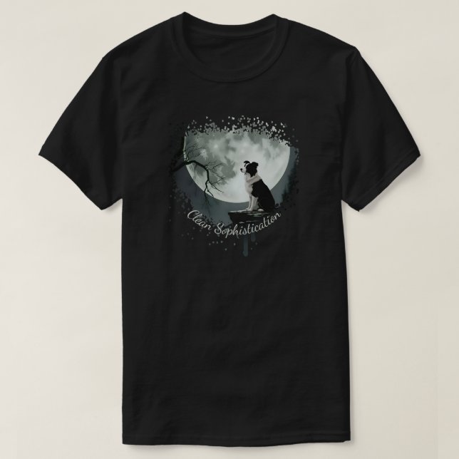 Border Collie Sophistication T Shirt (Design framsida)